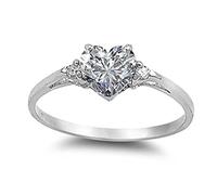 Generisch Anillos para corona, anillo de compromiso de plata de ley con anillo de novia de celebridad, anillos de anillos compatibles con poder, 6, Cobre, Sin piedra preciosa