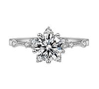 Generisch Anillos Plástico Niños Copo de Nieve Joyería MicroLujoso Anillos Anillos Juntos (Plata, Talla Única)