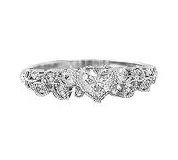 Generisch Anillos sencillos y frescos, para mujeres, anillos principales de Cristo, para mujer, plata (blanco, 11)