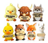 Generisch Animales con actitud: escritorio decorativo con texto - figuras de animales traviesas como artículo de broma e ideas de regalo para colegas, oficina y oficina en casa, impresión 3D