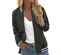 Generisch Anuncios de factura mensual para mi cuenta chaqueta blusa abrigo béisbol top S etiqueta abrigo mujer, verde, XL