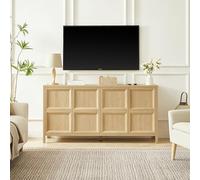 Generisch Aparador de 160 x 40 x 80 cm de roble, mecanismo de tip-on, bisagras de cierre suave, armario de almacenamiento antivuelco, armario para TV para salón o dormitorio