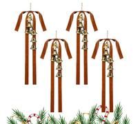 Generisch Arborescence De Noël | Velvet Avec Cloches - 4 Pièces Ornements Arbre De Noël, Décorations Saisonnières Pour Cheminée, Porte, Manteau, Guirlande, Swag Topper, Maison et Fêtes Hivernales