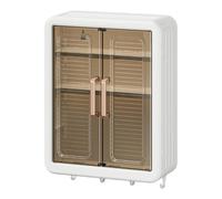 Generisch Armario de pared - Ahorro de espacio con doble puerta, versátil especiero para cocina, cuarto de baño | Robusto armario de madera con compartimentos para tarros de especias, contenedores