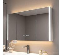 Generisch Armario medicinal moderno con iluminación LED, amplio espacio de almacenamiento y espejo antivaho, para cuarto de baño