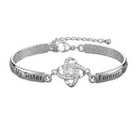 Generisch Armband Für Damen Stapelbar EternalHeartBracelet Lettering Bracelet Handpiece Bracelet For Sisters Festival Herrenuhr Armband, Einheitsgröße, Metal, No es una piedra preciosa