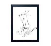 Generisch Arte Da Bagno Divertente - Segno Umoristico Senza Cornice 30 x 40 cm, Decorazione Murale Per Bagno | Per Casa Ufficio Appartamento Dormitorio Inodoro Interni