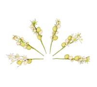 Generisch Artificial Easter Egg Flowers, 6 ramas de ramas florales de imitación, tallos de flores de primavera vibrantes, florero para festivales, elegante pieza central para el hogar, fiesta