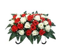 Generisch Artificial Grave Saddle Flowers, Outdoor Rose Decoration, Easy Use Cemetery Tombstone Flowers for Memorial and Multipurpose Floral Arrangement Accessory Saddle Flower with Realistic Look