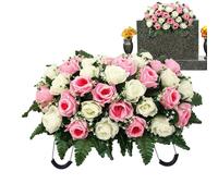Generisch Artificial Grave Saddle Flowers, Outdoor Rose Decoration, Easy Use Cemetery Tombstone Flowers for Memorial and Multipurpose Floral Arrangement Accessory Saddle Flower with Realistic Look