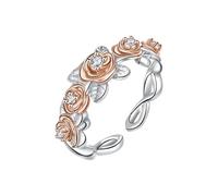 Generisch Artistic Rose Ring - 360 Floral Sculpture Jewelry Botanical Romance Statement For Date Nights & Everyday Whimsical Self Expression Games of the Ring, talla única, Cobre, Sin piedras