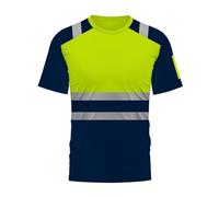 Generisch Atmungsaktives Kurzarm-T-Shirt für den Sommer für Herren, Nachtarbeit, Reflektorstreifen (Light Green, M)