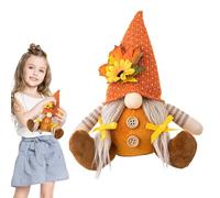 Generisch Autunnale Ringraziamento - Pupazzo Girasole Nano Peluche Svedese Con Foglia d'Acero | Decorazione Calda per Casa Tavolo Finestra Festa Raccolto Ringraziamento Regalo per Donna Uomo Bambini