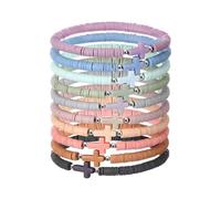 Generisch Azul Pulsera Pulsera Pulsera Muñequera Joyas de perlas de arcilla coloridas. Pulseras para mujeres y niños. Ideal para Navidad, Halloween Sin dulces. Varias joyas de plata imán mm mm mm