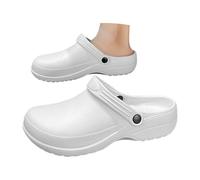 Generisch Badeschuhe,Herren Damen küchschuhe rutschfest Arbeitsschuhe küche Zugs rutschfeste Hausschlappen mit Gummisohle Premium Hausschuh für innen und draußen Weiss 41