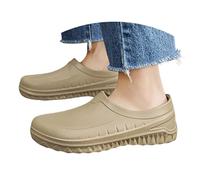 Generisch Badeschuhe Herren,Herren Damen küchschuhe rutschfest Arbeitsschuhe küche Zugs rutschfeste Hausschlappen mit Gummisohle Premium Hausschuh für innen und draußen Khaki 43