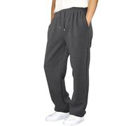 Generisch Baggy-Jogginghose für Jungen und Mädchen, gerades Bein, offener Saum, Freizeithose, elastischer Bund, sportliche Jogginghose mit Taschen (Dark Gray, 7-8 Years)