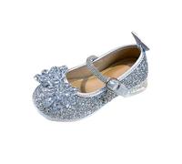 Generisch Bailarinas con purpurina para niñas con flor de cristal y suela luminosa - Zapatos festivos para princesas | Zapatos brillantes para bodas y cumpleaños, Style_w01 Beige, 32