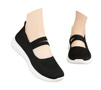 Generisch Bailarinas Mujer Negro Con Tacón - Insock Patente Ballet Plano Zapatos Planos Para Colorido Espuma Cushion Comodidad Suede Flock Elegante WeCómodas Correas de Tobillo Elásticas de Moda