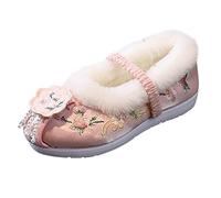 Generisch Bailarinas Niñas Elegantes Zapatos de Princesa Planos Zapatos de Vestir Niños Felpa Zapatillas Otoño Invierno Niños Zapatos Cosplay Disfraces Performance Zapatos Mocasines Zapatos de