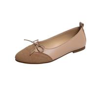Generisch Bailarinas para mujer en diseño clásico con lazo, cómodas zapatillas planas para el día a día y la oficina | Mocasines atemporales, Estilo E01 Beige, 40 EU