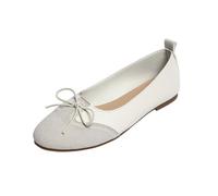 Generisch Bailarinas para mujer en diseño clásico con lazo, cómodas zapatillas planas para el día a día y la oficina | Mocasines atemporales, Estilo E05 Blanco, 36 EU