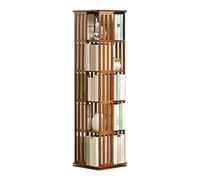 Generisch Bamboo Bookcase, 360° Rotating Corner Bookshelf, 5/6 Tier Floor Standing Storage Unit for Living Room, Bedroom and Office