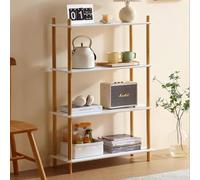 Generisch Bamboo Bookcase 4-Tier Modern Free-Standing Bookshelf Open Storage Shelf for Home Office Living Room