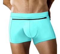 Generisch Bañador de playa para hombre con bolsillo trasero para la temporada, calzoncillos tipo bóxer con cremallera frontal, ajuste cómodo, material de secado rápido, ideal para vacaciones, piscina