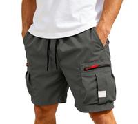 Generisch Bañador informal de verano, ligero, transpirable, con bolsillos, ideal para actividades al aire libre, ajuste cómodo y uso diario., gris, XXL