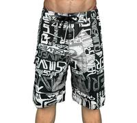 Generisch Bañador largo hasta la rodilla para hombre, fitness, deporte, talla grande, cinco pantalones de playa de secado rápido, pantalones cortos de baño sin red, gris, XXL