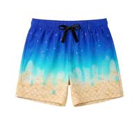 Generisch Bañador para hombre con estampado 3D, diseño gráfico divertido, secado rápido, ropa de playa, estampado de helado, con cordón, playa, surf, para vacaciones, deportes, correr, Blau2, L