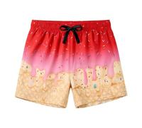 Generisch Bañador para hombre con estampado 3D, diseño gráfico divertido, secado rápido, ropa de playa, estampado de helado, con cordón, playa, surf, para vacaciones, deportes, correr, Rojo2, XXL