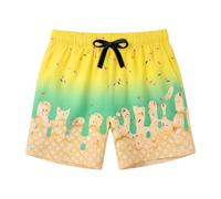 Generisch Bañador para hombre con estampado 3D, diseño gráfico divertido, secado rápido, ropa de playa, estampado de helado, con cordón, playa, surf, para vacaciones, deportes, correr, Amarillo2, S