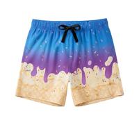 Generisch Bañador para hombre con estampado 3D, diseño gráfico divertido, secado rápido, ropa de playa, estampado de helado, con cordón, playa, surf, para vacaciones, deportes, correr, Azul1, S