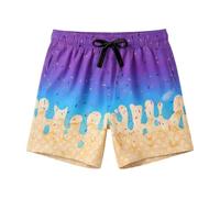 Generisch Bañador para hombre con estampado 3D, diseño gráfico divertido, secado rápido, ropa de playa, estampado de helado, con cordón, playa, surf, para vacaciones, deportes, correr, morado2, S