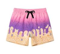 Generisch Bañador para hombre con estampado 3D, diseño gráfico divertido, secado rápido, ropa de playa, estampado de helado, con cordón, playa, surf, para vacaciones, deportes, correr, Rosa2., XL
