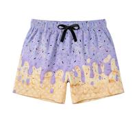 Generisch Bañador para hombre con estampado 3D, diseño gráfico divertido, secado rápido, ropa de playa, estampado de helado, con cordón, playa, surf, para vacaciones, deportes, correr, Violeta1., XL