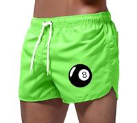 Generisch Bañador para hombre con estampado deportivo, pantalones cortos de natación informales para aventuras de ocio en la playa bajo el sol, verde, L