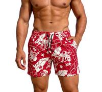 Generisch Bañador para hombre con forro de malla, para surf, playa, deportes acuáticos, comodidad, rojo, XXL