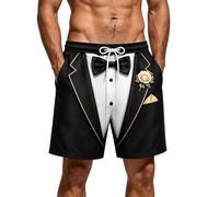 Generisch Bañador para hombre, divertido, bañador para playa, con estampado 3D de pelo de pierna con estampado original, bolsillos laterales, cintura elástica, forro interior, ideal para playa, mar