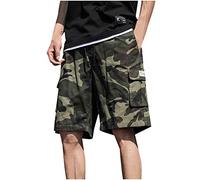 Generisch Bañador para hombre, pantalones cortos de verano, al aire libre, casual, camuflaje, monos de talla grande, pantalones cortos deportivos para hombre, Verde militar., 7XL