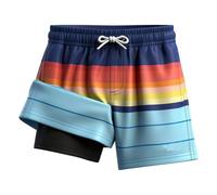 Generisch Bañador para jóvenes con estampados gráficos geniales, cómodos pantalones cortos de baño para jóvenes en diseño moderno, ideal para actividades de verano, tiempo libre en la playa, azul, 7-8