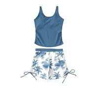 Generisch Bañador para niña de secado rápido, protección UV, con estampado, se vende por separado, para niñas, talla L (7-16 años)., azul, 15-16 años