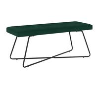 Generisch Banco de madera de terciopelo verde oscuro 110 x 40 x 45 cm | Estructura de sacro, relleno de espuma, interior, dormitorio, salón, pasillo, comedor, peso ligero