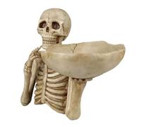 Generisch Bandeja de almacenamiento de calaveras, plato de aperitivos de Halloween, recipiente decorativo de resina, plato de frutas, bandeja para llaves del hogar, decoración punk, para suministros