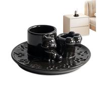 Generisch Bandeja de cerámica para quemadores de inciensos - Home Ash Catcher | Cuenco de 12 x 8 cm con función resistente al calor, soporte de cerámica suave con diseño, accesorios de meditación y