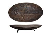 Generisch Bandeja de frutas de madera natural, estilo vintage countryside, placa ovalada grande INS Nordic Breakfast Snack Tray, bonita decoración del hogar (Color2)