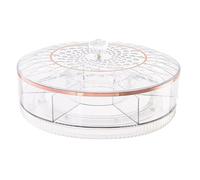 Generisch Bandeja de servir dividida - Organizador de alimentos giratorio | Con 7 compartimentos, recipiente transparente de almacenamiento de aperitivos para servir frutas, nueces, dulces,