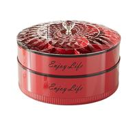 Generisch Bandeja de servir dividida - Organizador de alimentos giratorio | Con 7 compartimentos, recipiente transparente de almacenamiento de aperitivos para servir frutas, nueces, dulces,